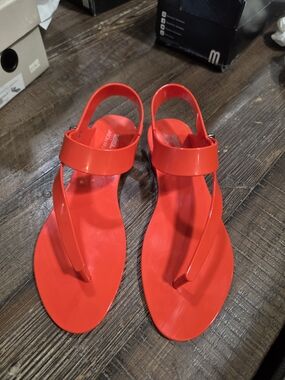 Women’s Orange Slingback Thong Sandals